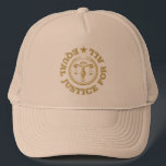 Equal Justice for all-Gold justice badge Trucker Hat<br><div class="desc">Gold tones justice badge with a justice quote-Equal justice for all. Excellent for the law office profession.</div>