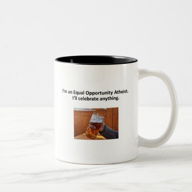 Equal Opportunity Atheist mug (Right)