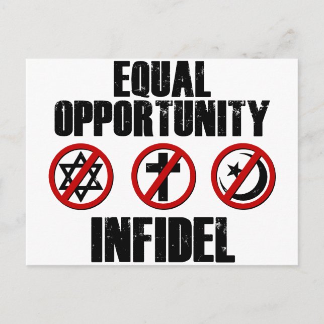 Equal Opportunity Infidel Postcard (Front)