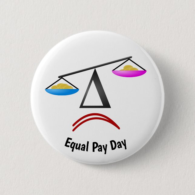Equal Pay Day 6 Cm Round Badge (Front)