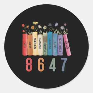 Equal Rights Book Flower 8647 Trump Feminist Women Classic Round Sticker