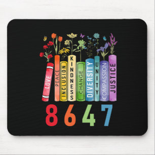 Equal Rights Book Flower Anti Trump Feminist Women Mouse Pad