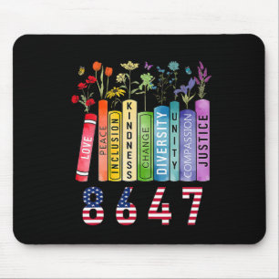 Equal Rights Book Flower Anti Trump Feminist Women Mouse Pad