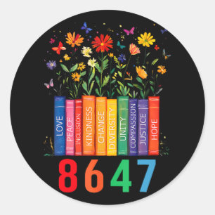 Equal Rights Book Flower Trump Women Rights Femini Classic Round Sticker