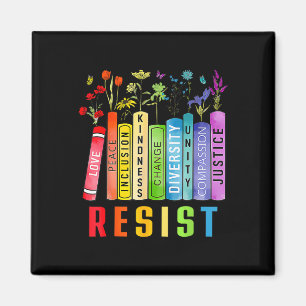 Equal Rights Book Flower Trump Women Rights Femini Magnet