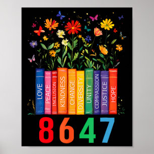 Equal Rights Book Flower Trump Women Rights Femini Poster