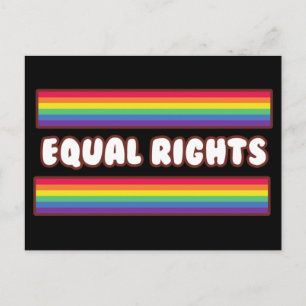 Equal rights. LGBT+pride. rainbow flag Postcard