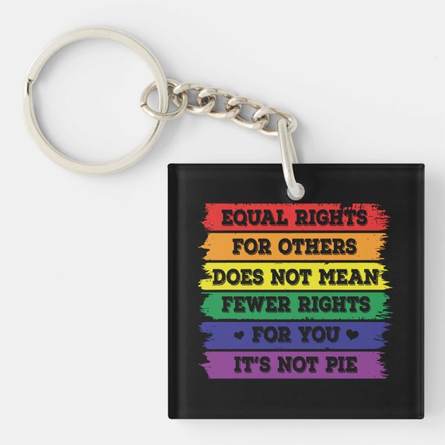 Equal Rights | LGBTQ Rights | Pride Parade | Ally Key Ring (Front)