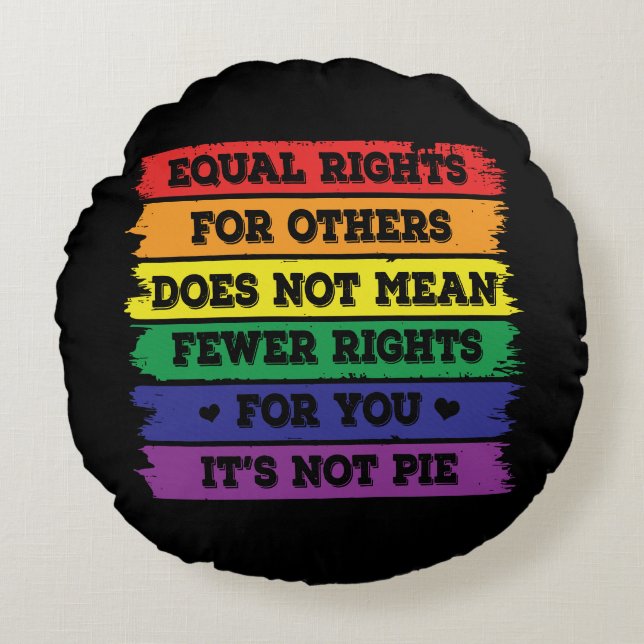 Equal Rights | LGBTQ Rights | Pride Parade | Ally Round Cushion (Front)