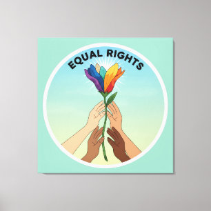 Equal Rights Rainbow Flower – Diversity and Unity Canvas Print