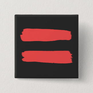Equal Sign with Red Paint 15 Cm Square Badge