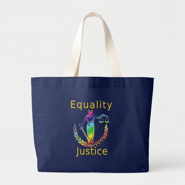 Equality and Justice Large Tote Bag (Front)