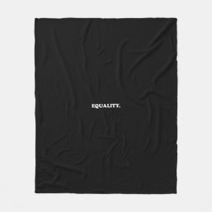 Equality black and white minimalist modern fleece blanket