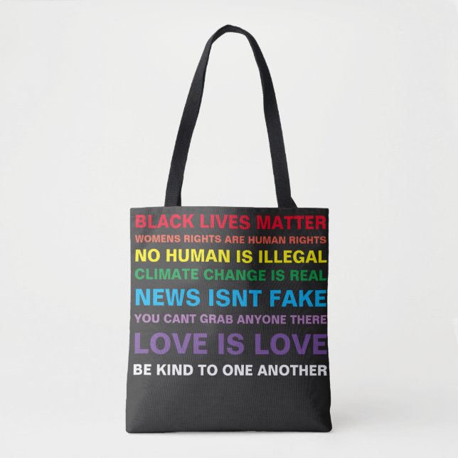 equality  black lives matter pride tote bag (Front)