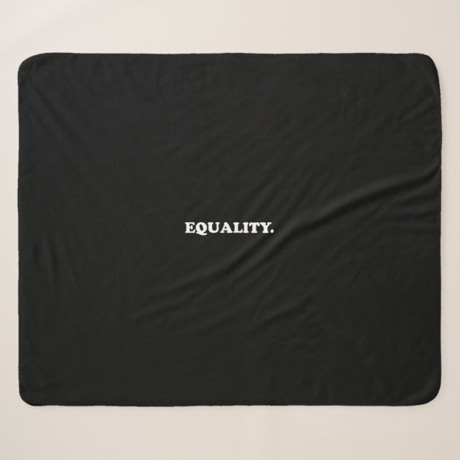 Equality black white modern typography minimalist  sherpa blanket (Front (Horizontal))