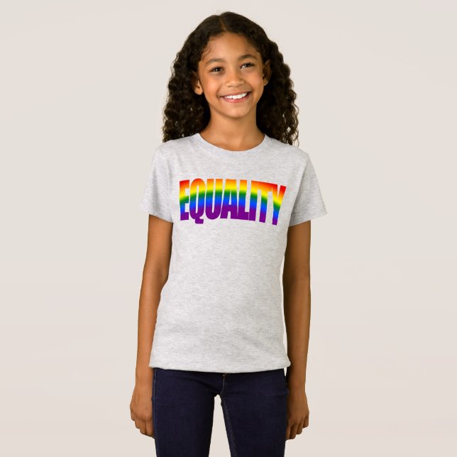 Equality Colourful Gradient Rainbow Typography T-Shirt (Front Full)