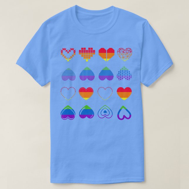 Equality Gay Pride Rainbow Flag Heart Queer Pride  T-Shirt (Design Front)