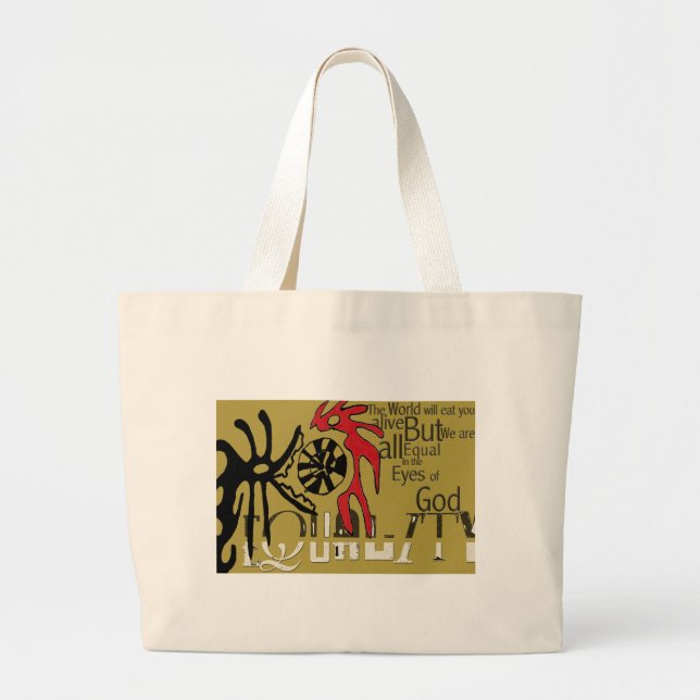 Equality, Graphic Design Large Tote Bag (Front)