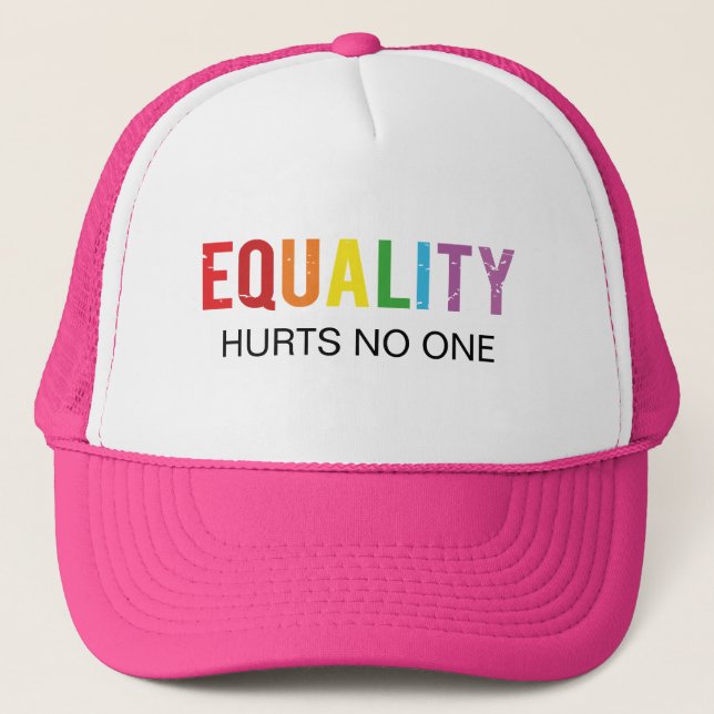 Equality Hurts No One Human Rights Rainbow Pride Trucker Hat (Front)