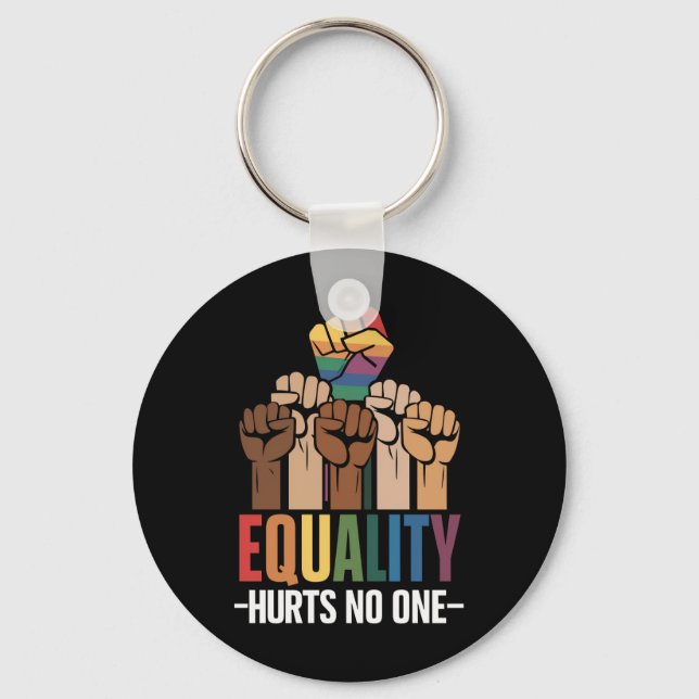 Equality Hurts No One LGBTQ Pride Human Rights Key Ring (Front)