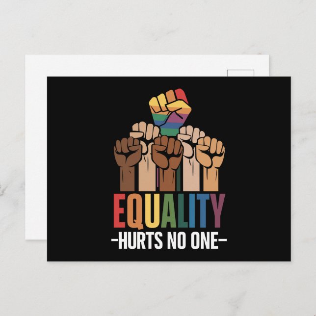 Equality Hurts No One LGBTQ Pride Human Rights Postcard (Front/Back)