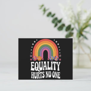Equality Hurts No One Rainbow Equal Rights Groovy Postcard