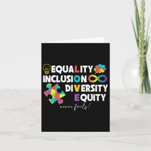 Equality Inclusion Diversity Equity Love Autism Aw Card