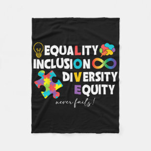Equality Inclusion Diversity Equity Love Autism Aw Fleece Blanket