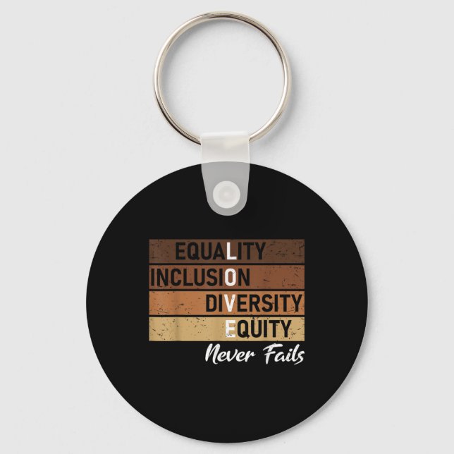 Equality Inclusion Diversity Equity Love Never Jun Key Ring (Front)