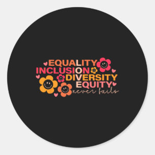 Equality Inclusion Diversity Equity Puzzle Autism  Classic Round Sticker