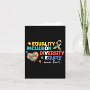 Equality Inclusion Diversity Puzzle Autism Awarene Card