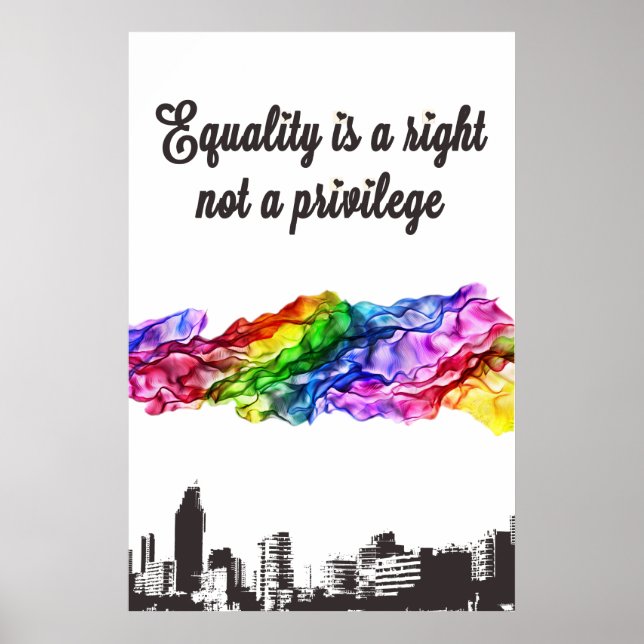 Equality is a Right, Not a Privilege Poster (Front)