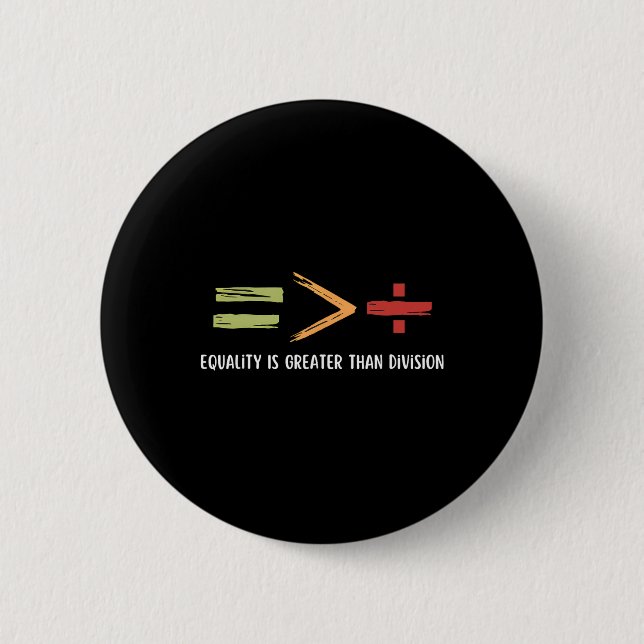 Equality Is Greater Than Division Black History Mo 6 Cm Round Badge (Front)