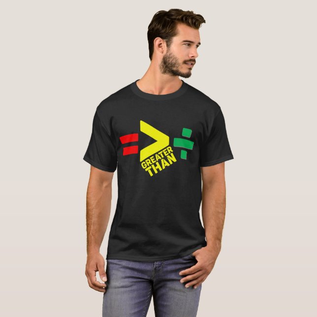 Equality Is Greater Than Division – Black History  T-Shirt (Front Full)