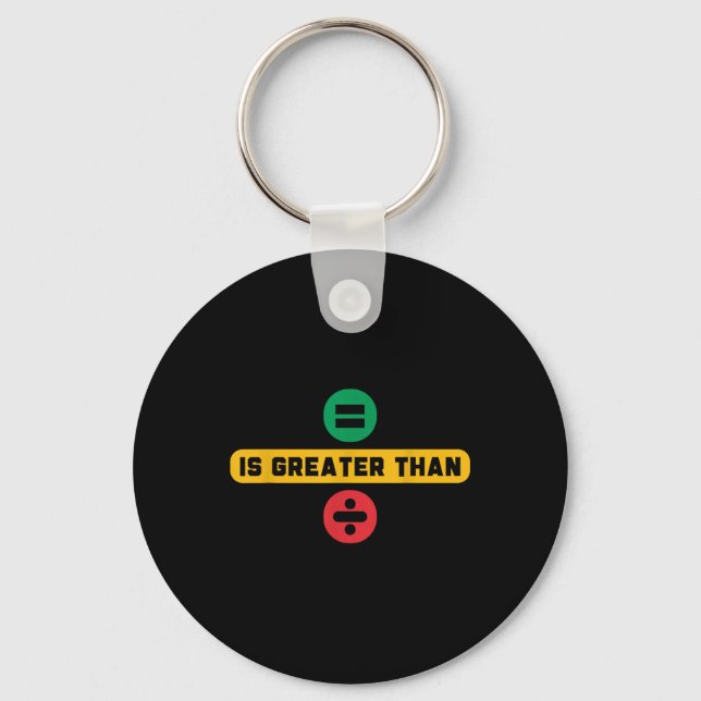 Equality Is Greater Than Division Juneteenth Pride Key Ring (Front)
