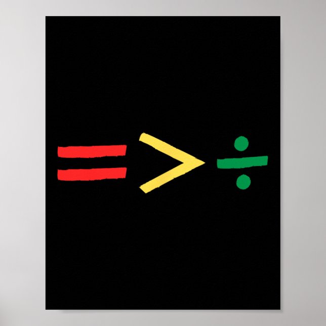 Equality Is Greater Than Division Math Juneteenth  Poster (Front)