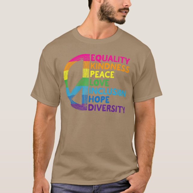 EQUALITY Kindness Inclusion Hope Diversity T-Shirt (Front)