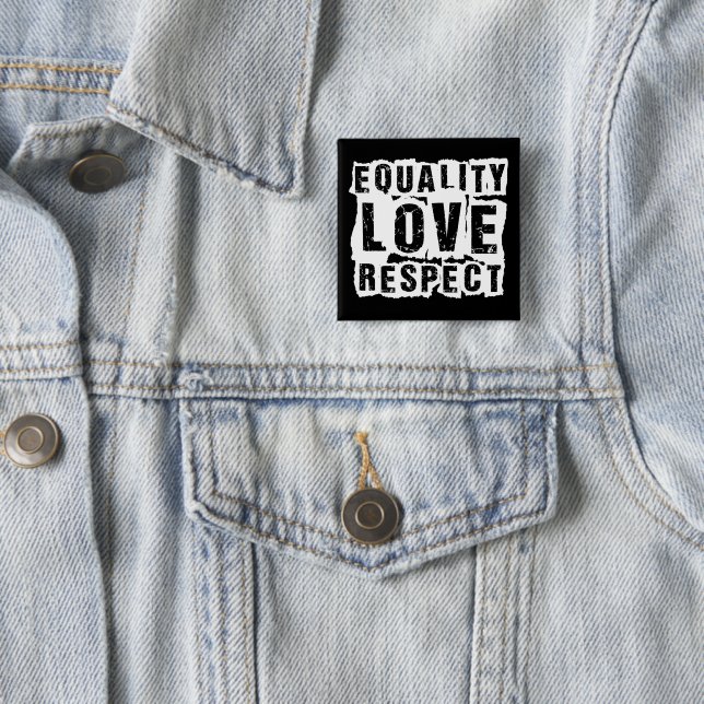 Equality Love and Respect Pride Month 15 Cm Square Badge (In Situ)