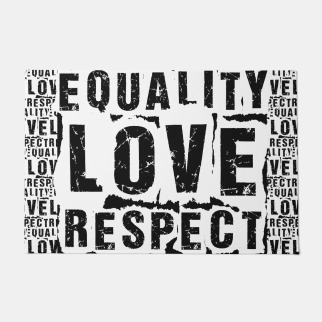 Equality Love and Respect Pride Month Doormat (Front)