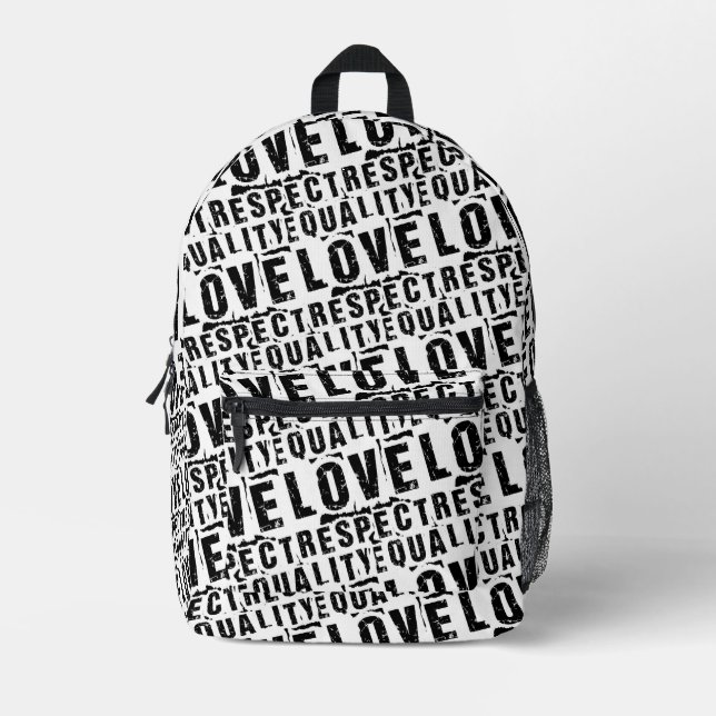 Equality Love and Respect Pride Month Printed Backpack (Front)