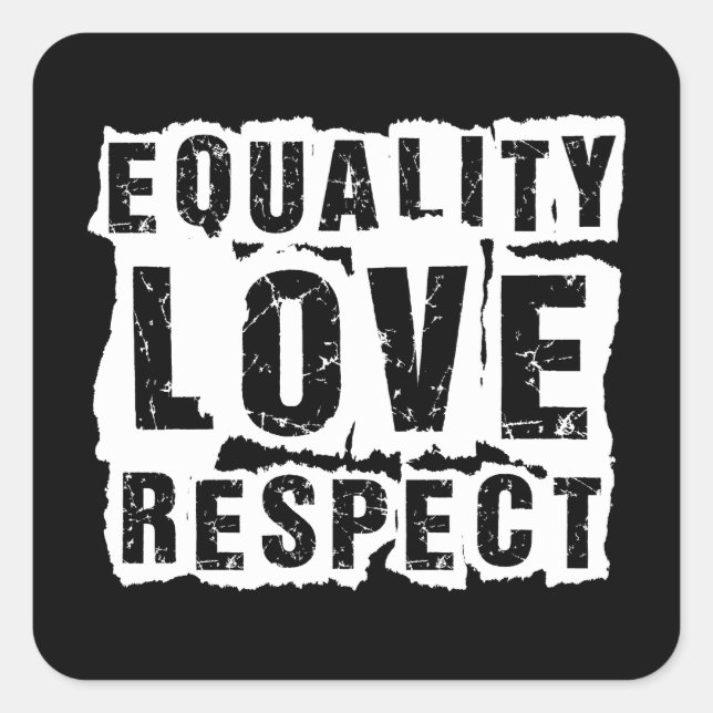 Equality Love and Respect Pride Month Square Sticker (Front)