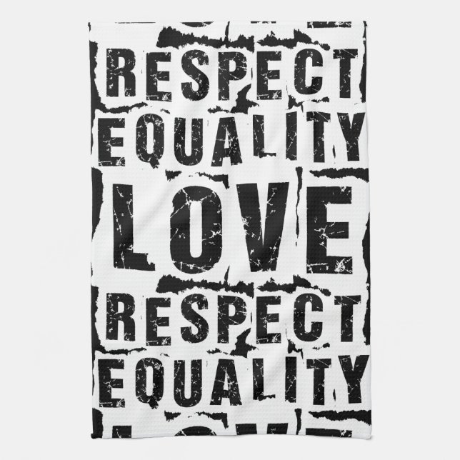 Equality Love and Respect Pride Month Tea Towel (Vertical)