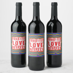 Equality Love and Respect Pride Month Wine Label