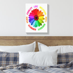 Equality Love Inclusion Hope Diversity Kindness Canvas Print