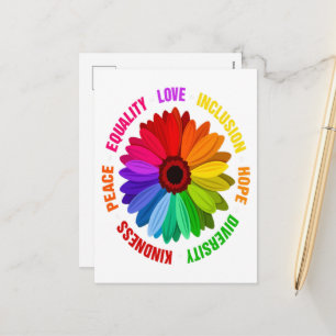Equality Love Inclusion Hope Diversity Kindness Holiday Postcard