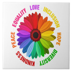Equality Love Inclusion Hope Diversity Kindness Tile