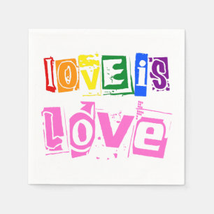 Equality Love is Love LGBT Gay Pride Rainbow LGBTQ Napkin
