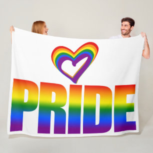 Equality Love LGBT Gay Pride Rainbow Text LGBTQ Fleece Blanket