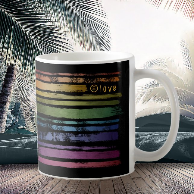 Equality Love Rainbow Brush Strokes LGBTQ ID656 Coffee Mug (Creator Uploaded)