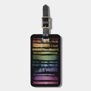 Equality Love Rainbow Brush Strokes LGBTQ ID656 Luggage Tag